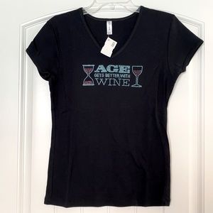 NWT - Black Cap sleeve T-shirt